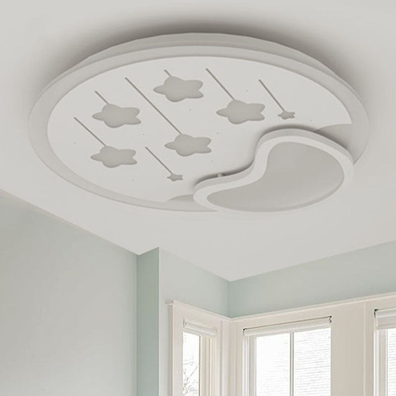 Kids Meteor Shower Ceiling Mount Light Acrylic White LED Ceiling Lamp for Kindergarten Foyer Clearhalo 'Ceiling Lights' 'Close To Ceiling Lights' 'Close to ceiling' 'Flush mount' Lighting' 250879