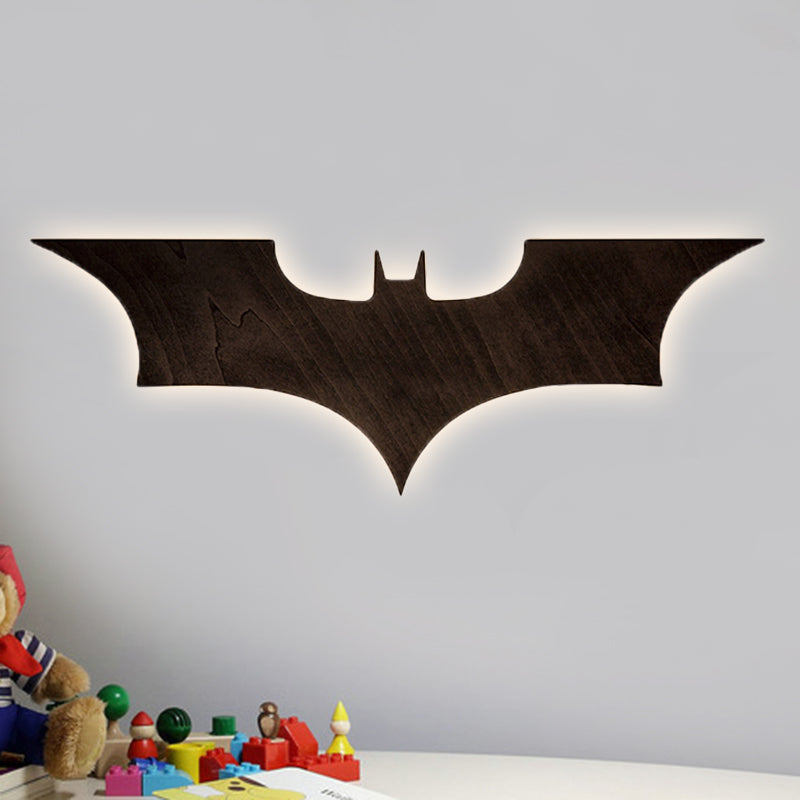 Wooden Bat LED Wall Lamp Child Bedroom Kitchen Animal Cool Wall Lamp in Warm Clearhalo 'Wall Lamps & Sconces' 'Wall Lights' Lighting' 250898