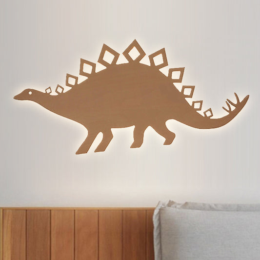 Animal Dragon Titanosauria Wall Sconce Wooden LED Sconce Lamp for Boy Bedroom Nursing Room Clearhalo 'Wall Lamps & Sconces' 'Wall Lights' Lighting' 250906