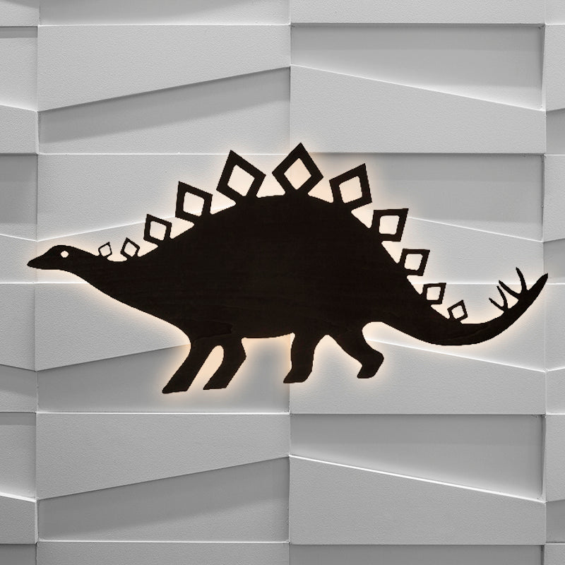 Animal Dragon Titanosauria Wall Sconce Wooden LED Sconce Lamp for Boy Bedroom Nursing Room Clearhalo 'Wall Lamps & Sconces' 'Wall Lights' Lighting' 250908