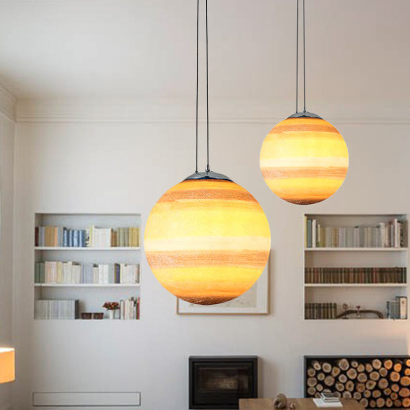 Pendant Lamp for Bedroom, Modern Globe Shade Ceiling Light Fixture in Chrome for Kids Clearhalo 'Ceiling Lights' 'Pendant Lights' 'Pendants' Lighting' 250973