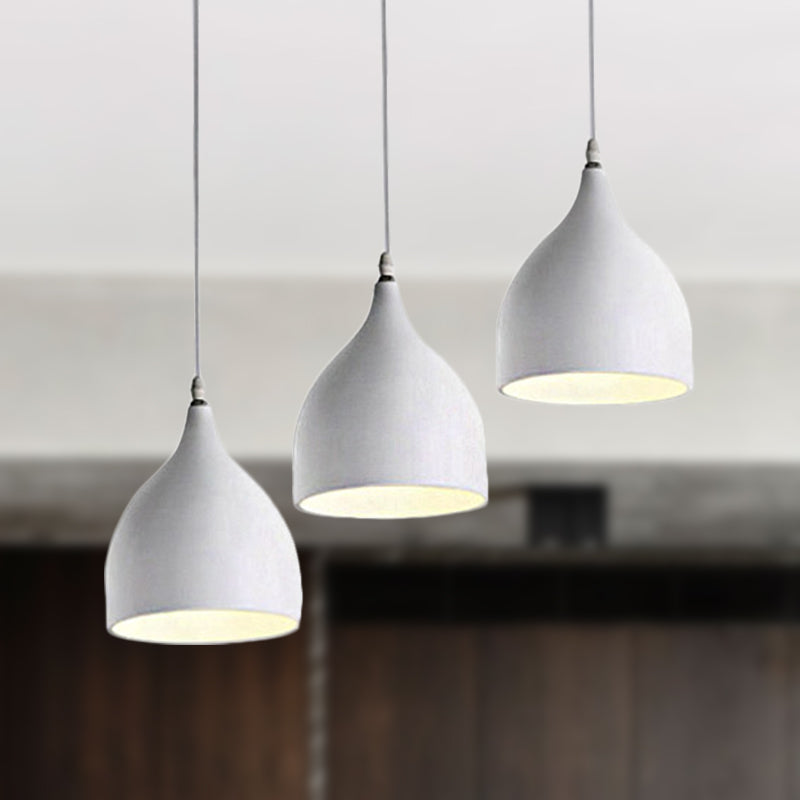 Metallic Black/White Ceiling Pendant Lighting Dome Shade 3 Lights Modernist Style Hanging Light White Clearhalo 'Ceiling Lights' 'Modern Pendants' 'Modern' 'Pendant Lights' 'Pendants' Lighting' 251009