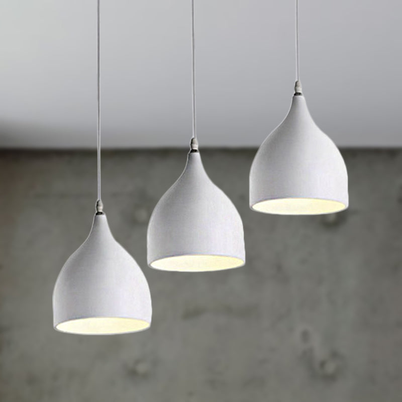 Metallic Black/White Ceiling Pendant Lighting Dome Shade 3 Lights Modernist Style Hanging Light Clearhalo 'Ceiling Lights' 'Modern Pendants' 'Modern' 'Pendant Lights' 'Pendants' Lighting' 251010