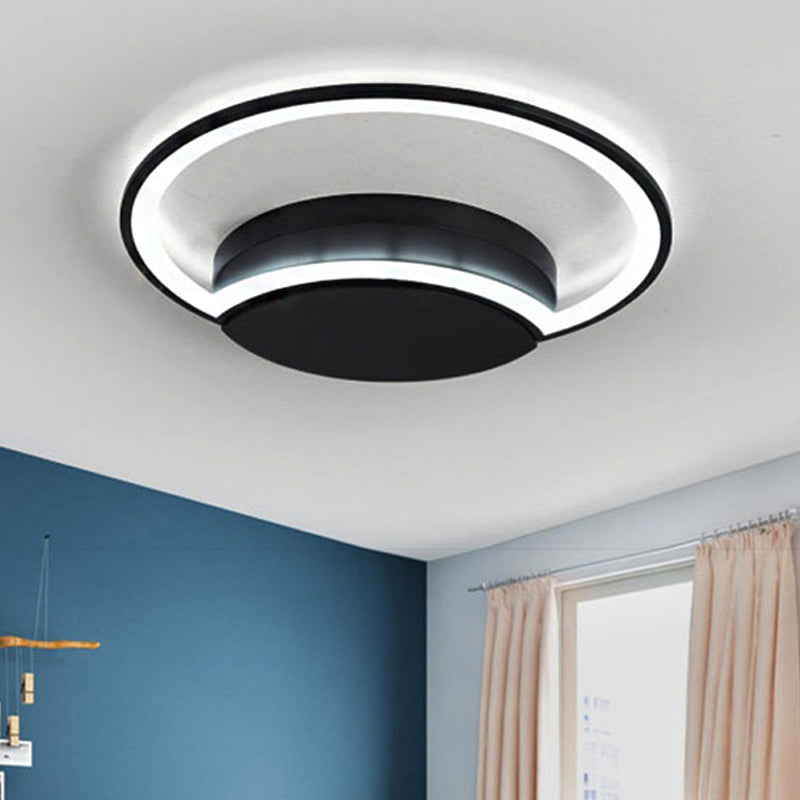 Modern Contemporary Round Ceiling Light Acrylic Flush Mount Ceiling Light for Living Room Black Clearhalo 'Ceiling Lights' 'Close To Ceiling Lights' 'Close to ceiling' 'Flush mount' Lighting' 251025