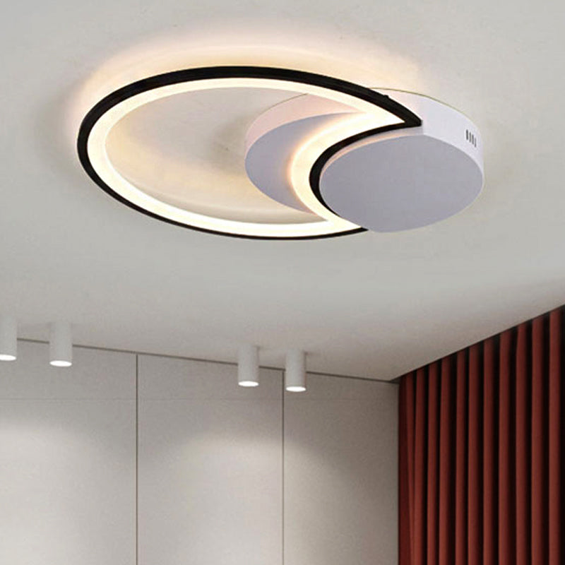 Modern Contemporary Round Ceiling Light Acrylic Flush Mount Ceiling Light for Living Room Black-White Clearhalo 'Ceiling Lights' 'Close To Ceiling Lights' 'Close to ceiling' 'Flush mount' Lighting' 251027