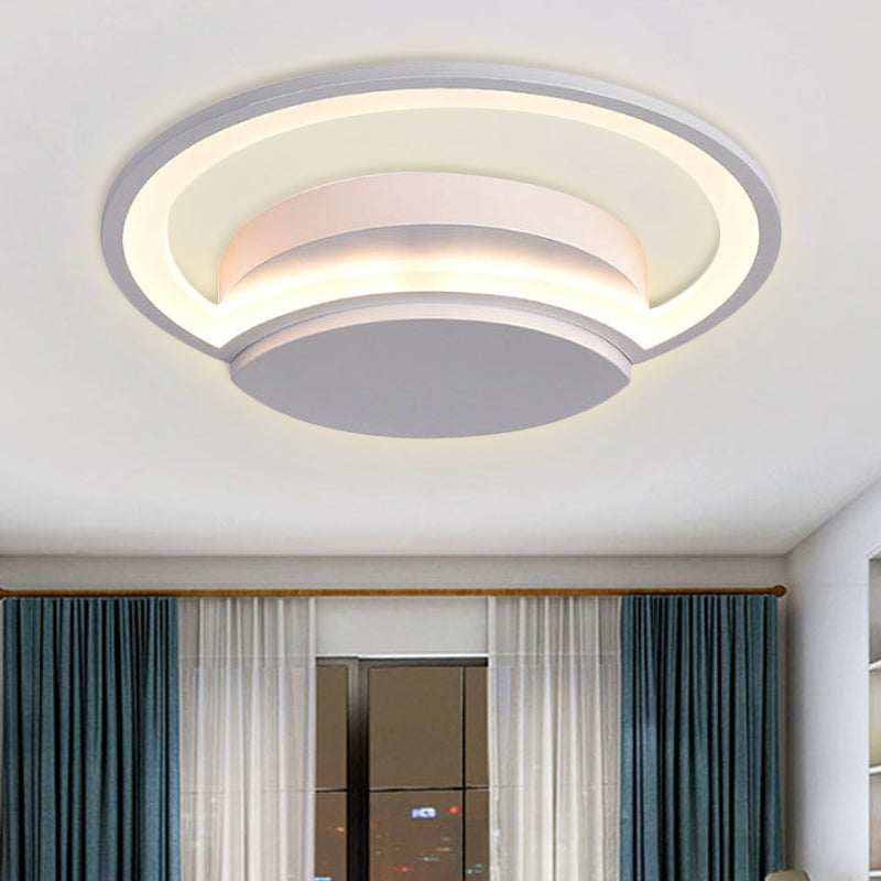 Modern Contemporary Round Ceiling Light Acrylic Flush Mount Ceiling Light for Living Room White Clearhalo 'Ceiling Lights' 'Close To Ceiling Lights' 'Close to ceiling' 'Flush mount' Lighting' 251029