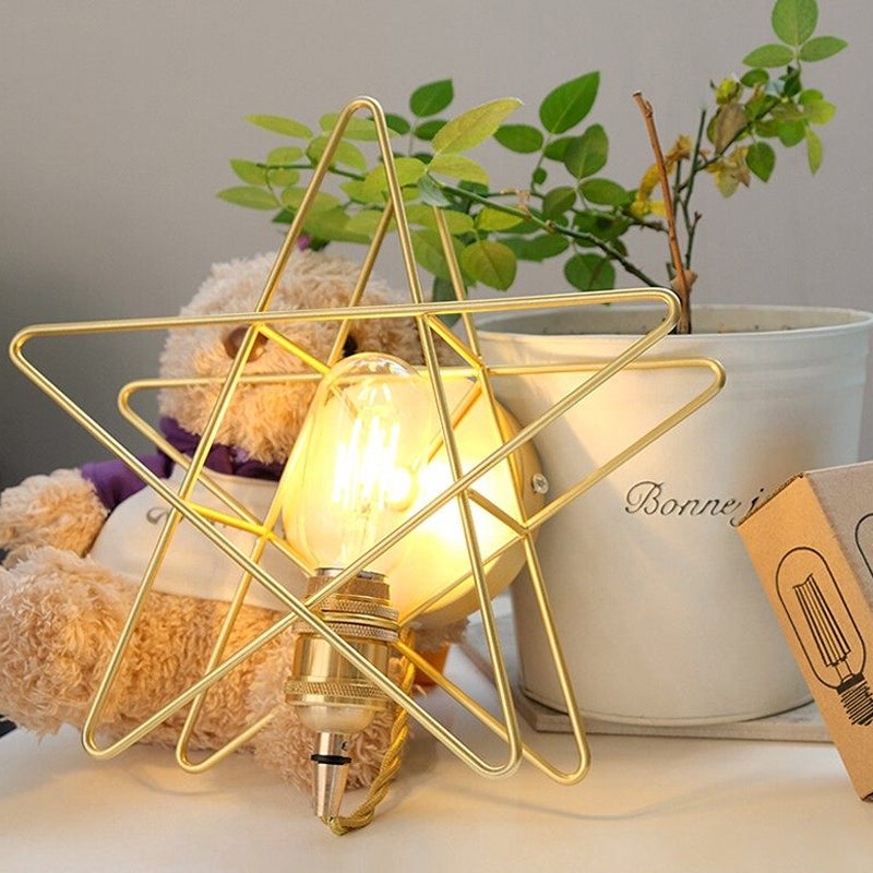 Modern Wire Frame Wall Sconce One Bulb Metallic Wall Light in Gold for Baby Room Bathroom Clearhalo 'Wall Lamps & Sconces' 'Wall Lights' Lighting' 251051