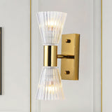 Crystal Hourglass Wall Light Fixture Simple Style 2 Lights Gold Up and Down Wall Sconce Light Clearhalo 'Modern wall lights' 'Modern' 'Wall Lamps & Sconces' 'Wall Lights' Lighting' 251107