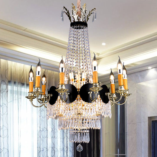 Candelabra Chandelier Light Contemporary Crystal 14 Lights Gold Hanging Light Fixture for Dining Room Gold Clearhalo 'Ceiling Lights' 'Chandeliers' 'Modern Chandeliers' 'Modern' Lighting' 251157