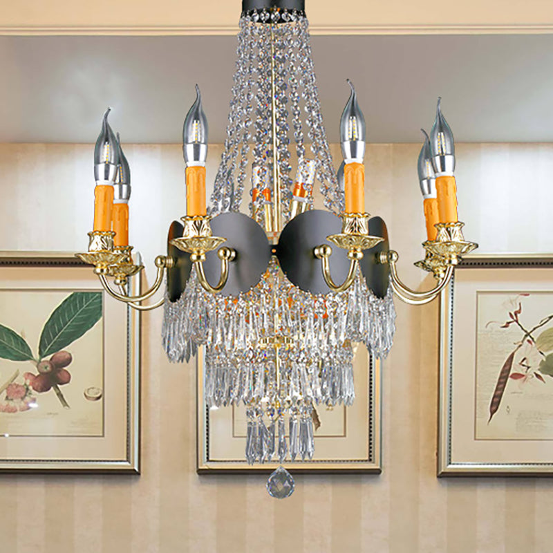 Candelabra Chandelier Light Contemporary Crystal 14 Lights Gold Hanging Light Fixture for Dining Room Clearhalo 'Ceiling Lights' 'Chandeliers' 'Modern Chandeliers' 'Modern' Lighting' 251158