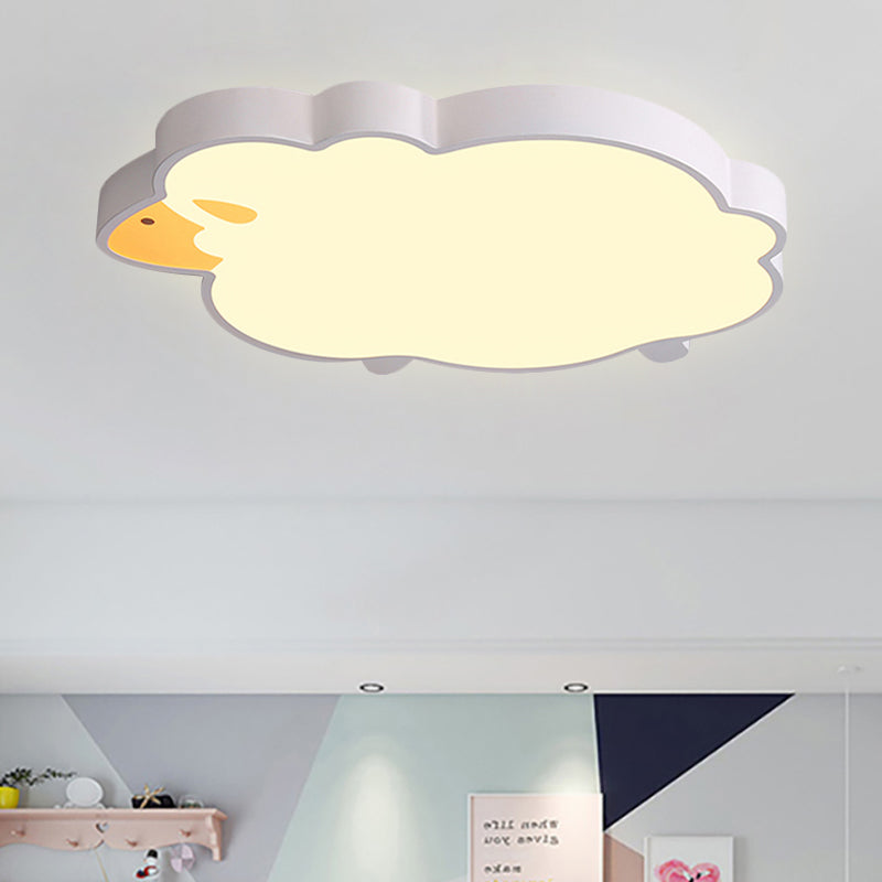 Living Room Sheep LED Ceiling Light Acrylic Chic Modern Flush Mount Ceiling Light White Clearhalo 'Ceiling Lights' 'Close To Ceiling Lights' 'Close to ceiling' 'Flush mount' Lighting' 251173