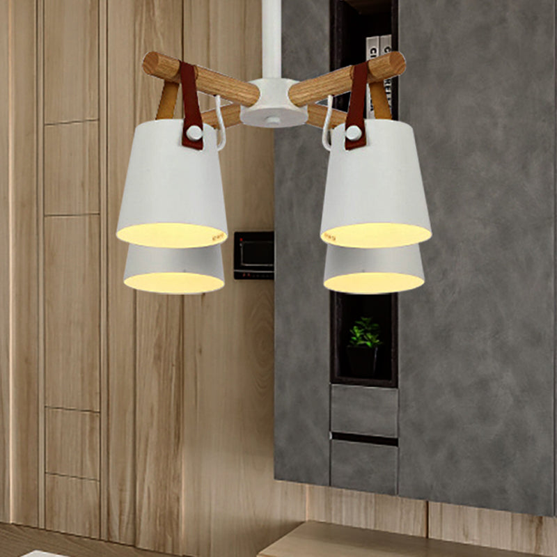Hanging Bucket Shape Chandelier Nordic Macaron Metallic Pendant Light for Kitchen Clearhalo 'Ceiling Lights' 'Chandeliers' Lighting' options 251212