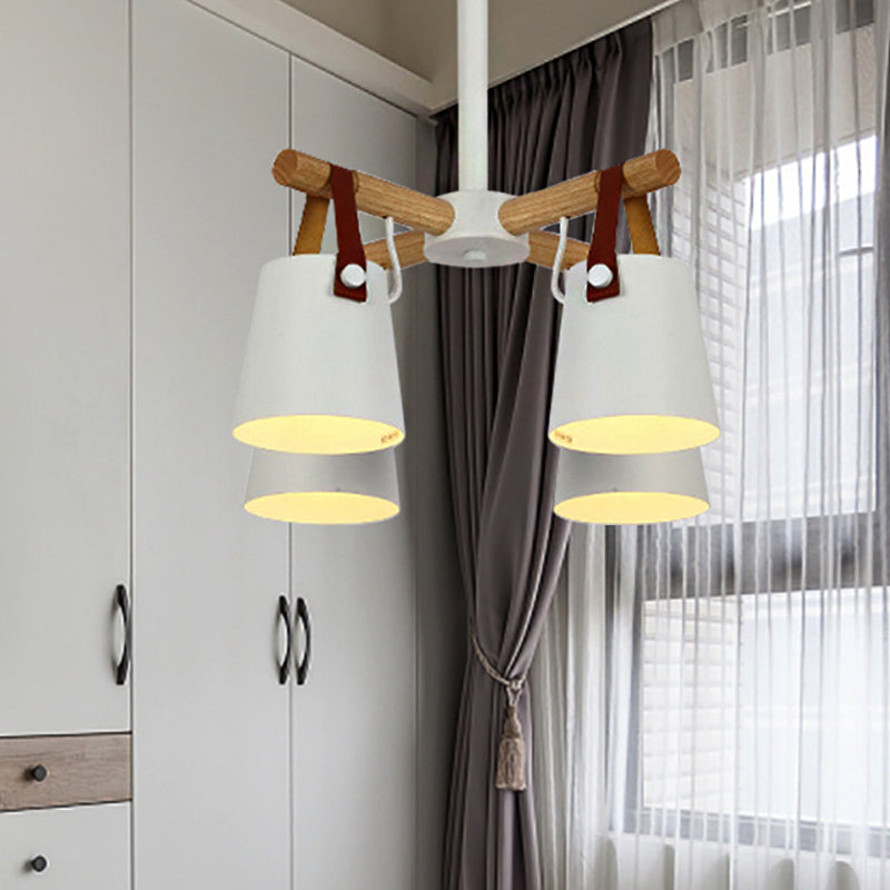 Hanging Bucket Shape Chandelier Nordic Macaron Metallic Pendant Light for Kitchen Clearhalo 'Ceiling Lights' 'Chandeliers' Lighting' options 251213