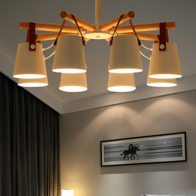 Hanging Bucket Shape Chandelier Nordic Macaron Metallic Pendant Light for Kitchen Clearhalo 'Ceiling Lights' 'Chandeliers' Lighting' options 251217