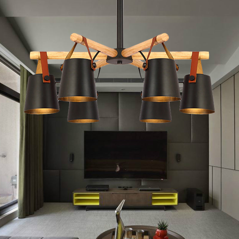 Hanging Bucket Shape Chandelier Nordic Macaron Metallic Pendant Light for Kitchen Clearhalo 'Ceiling Lights' 'Chandeliers' Lighting' options 251219