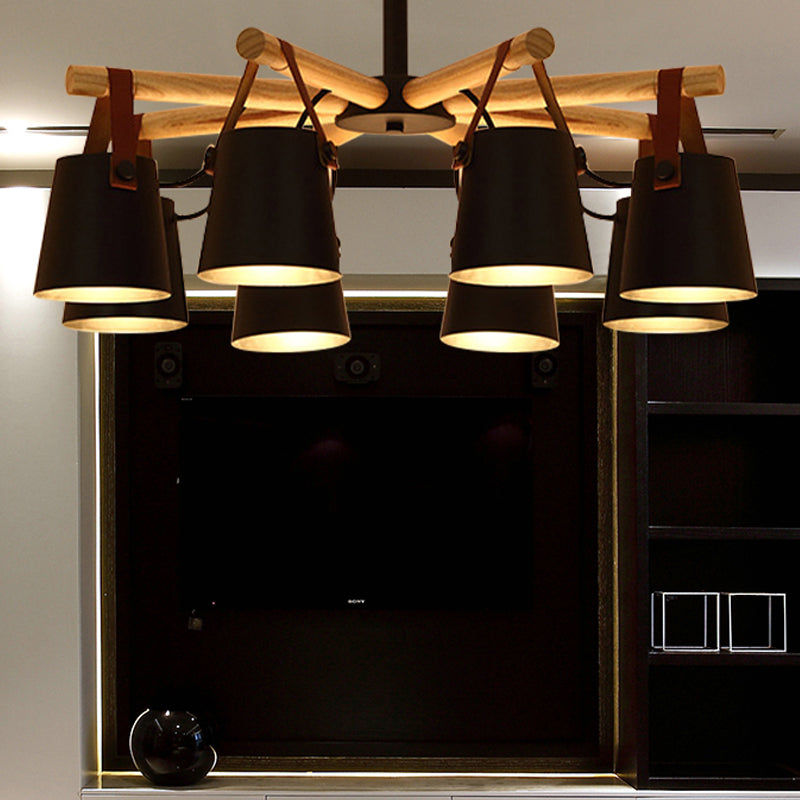 Hanging Bucket Shape Chandelier Nordic Macaron Metallic Pendant Light for Kitchen Clearhalo 'Ceiling Lights' 'Chandeliers' Lighting' options 251221