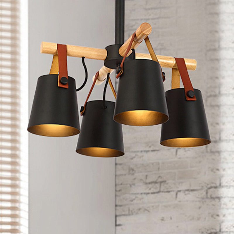 Hanging Bucket Shape Chandelier Nordic Macaron Metallic Pendant Light for Kitchen Clearhalo 'Ceiling Lights' 'Chandeliers' Lighting' options 251222