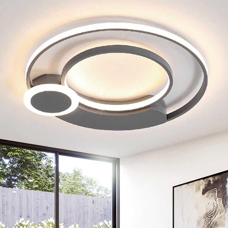 Simple Style Circular Ceiling Light Acrylic Eye-Caring LED Flush Ceiling Fixture for Living Room Grey Warm Clearhalo 'Ceiling Lights' 'Close To Ceiling Lights' 'Close to ceiling' 'Flush mount' Lighting' 251231