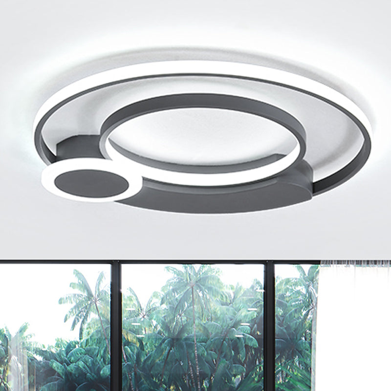 Simple Style Circular Ceiling Light Acrylic Eye-Caring LED Flush Ceiling Fixture for Living Room Grey White Clearhalo 'Ceiling Lights' 'Close To Ceiling Lights' 'Close to ceiling' 'Flush mount' Lighting' 251232