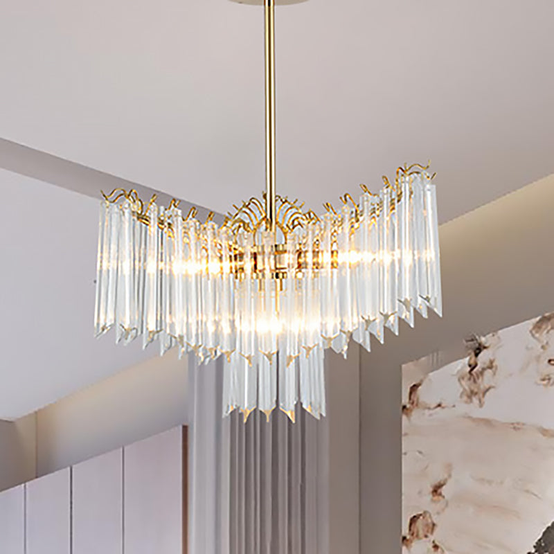 Flower Crystal Chandelier Lamp Modern 3 Heads Gold Suspension Light for Dining Room Gold Clearhalo 'Ceiling Lights' 'Chandeliers' 'Modern Chandeliers' 'Modern' Lighting' 251239