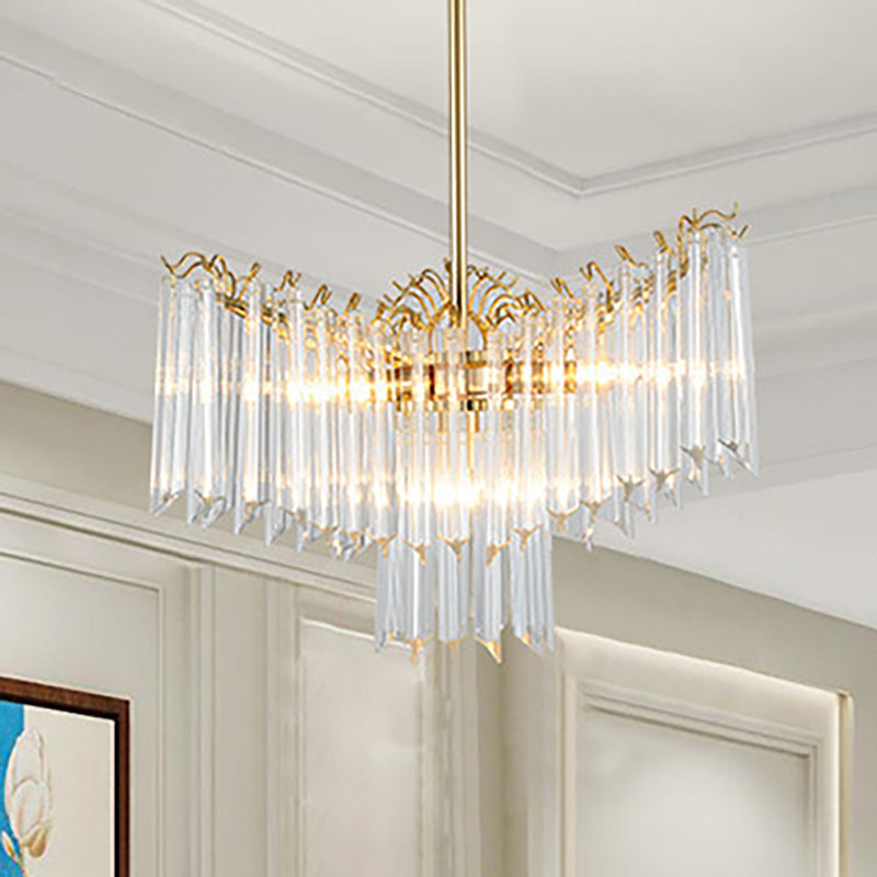 Flower Crystal Chandelier Lamp Modern 3 Heads Gold Suspension Light for Dining Room Clearhalo 'Ceiling Lights' 'Chandeliers' 'Modern Chandeliers' 'Modern' Lighting' 251240