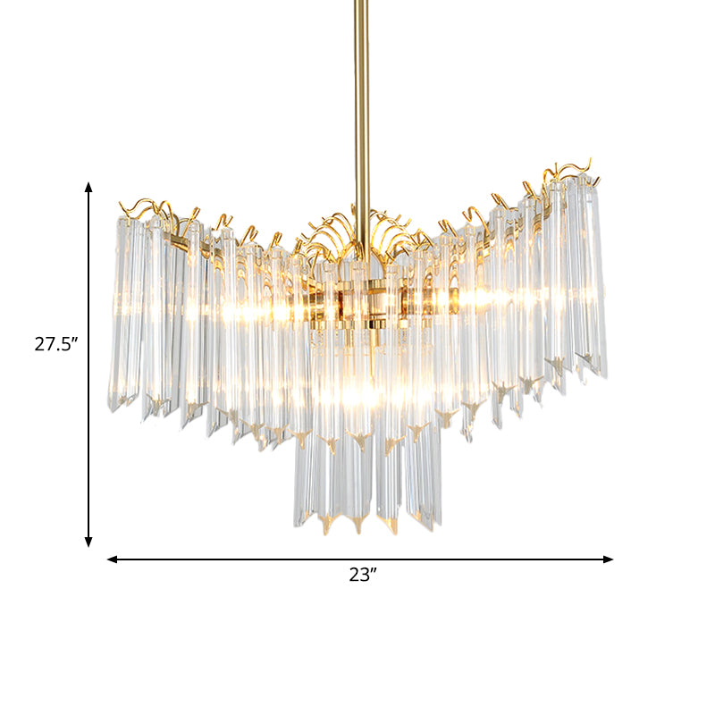 Flower Crystal Chandelier Lamp Modern 3 Heads Gold Suspension Light for Dining Room Clearhalo 'Ceiling Lights' 'Chandeliers' 'Modern Chandeliers' 'Modern' Lighting' 251241