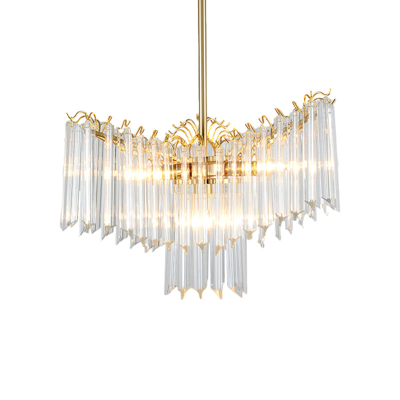 Flower Crystal Chandelier Lamp Modern 3 Heads Gold Suspension Light for Dining Room Clearhalo 'Ceiling Lights' 'Chandeliers' 'Modern Chandeliers' 'Modern' Lighting' 251242