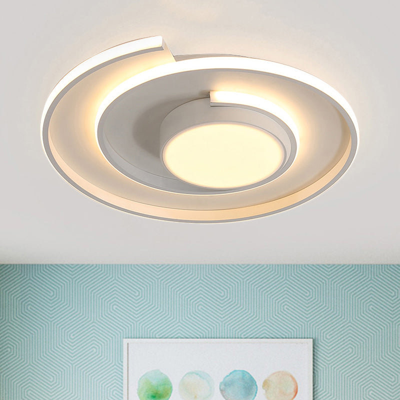 Contemporary Energy-Saving Flush Ceiling Light Swirl Shape Acrylic LED Ceiling Lamp for Study Room White Clearhalo 'Ceiling Lights' 'Close To Ceiling Lights' 'Close to ceiling' 'Flush mount' Lighting' 251243