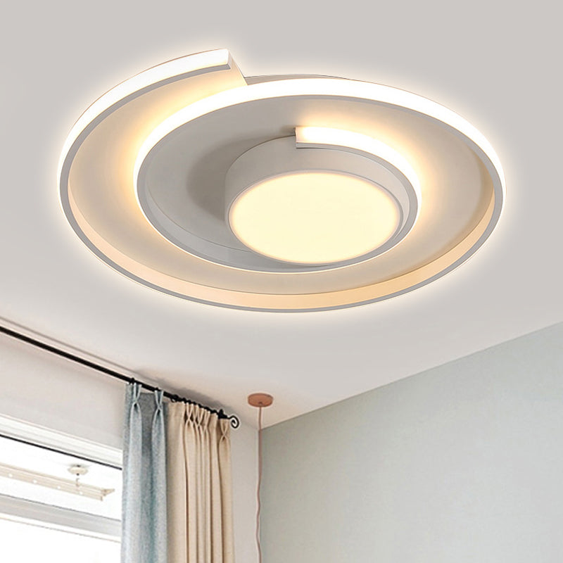 Contemporary Energy-Saving Flush Ceiling Light Swirl Shape Acrylic LED Ceiling Lamp for Study Room Clearhalo 'Ceiling Lights' 'Close To Ceiling Lights' 'Close to ceiling' 'Flush mount' Lighting' 251244