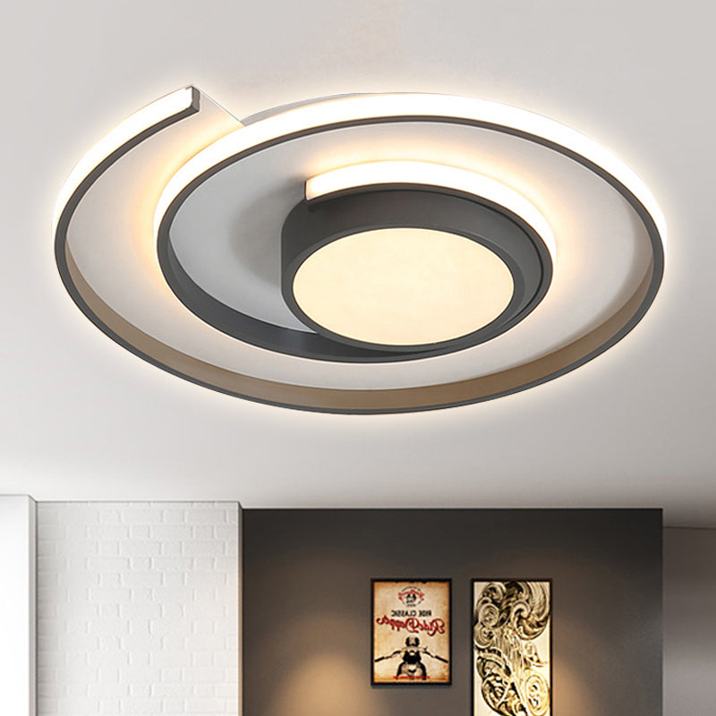 Contemporary Energy-Saving Flush Ceiling Light Swirl Shape Acrylic LED Ceiling Lamp for Study Room Grey Clearhalo 'Ceiling Lights' 'Close To Ceiling Lights' 'Close to ceiling' 'Flush mount' Lighting' 251245