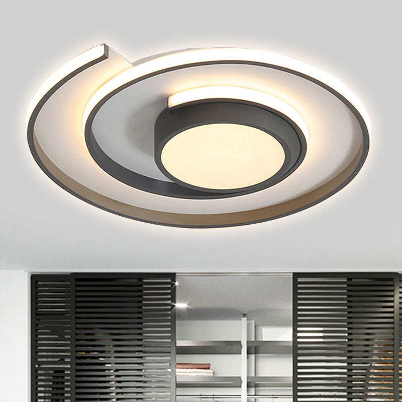 Contemporary Energy-Saving Flush Ceiling Light Swirl Shape Acrylic LED Ceiling Lamp for Study Room Clearhalo 'Ceiling Lights' 'Close To Ceiling Lights' 'Close to ceiling' 'Flush mount' Lighting' 251246