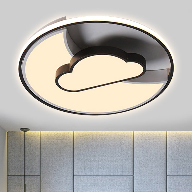 Crescent & Cloud Flush Mount Light Cartoon Acrylic LED Ceiling Lamp for Study Room Clearhalo 'Ceiling Lights' 'Close To Ceiling Lights' 'Close to ceiling' 'Flush mount' Lighting' 251251