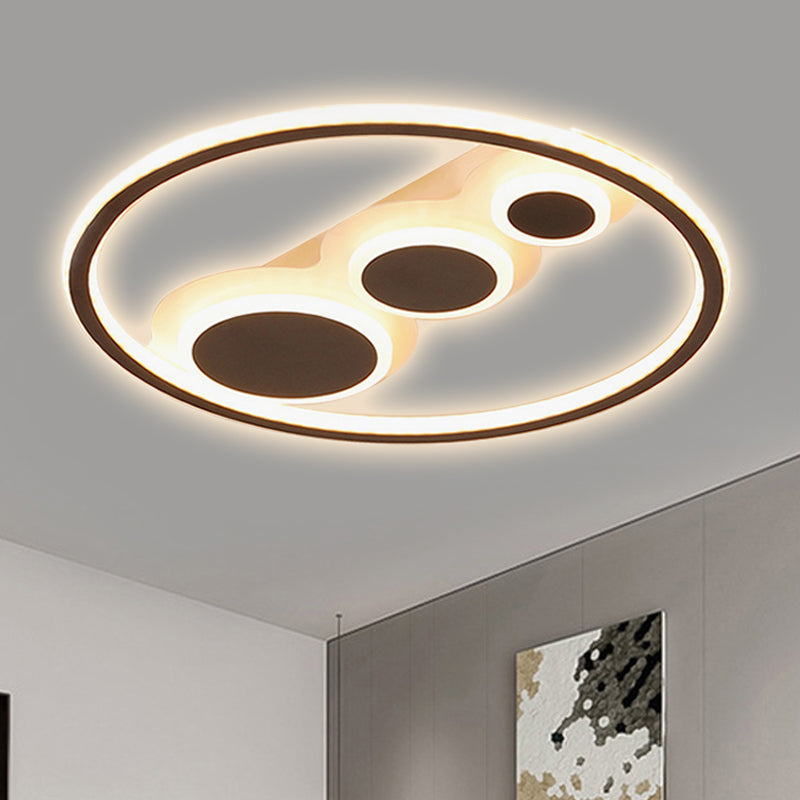 Contemporary Black LED Ceiling Mount Light Small Circle Acrylic Ceiling Lamp for Hotel Kitchen Black Clearhalo 'Ceiling Lights' 'Close To Ceiling Lights' 'Close to ceiling' 'Flush mount' Lighting' 251282