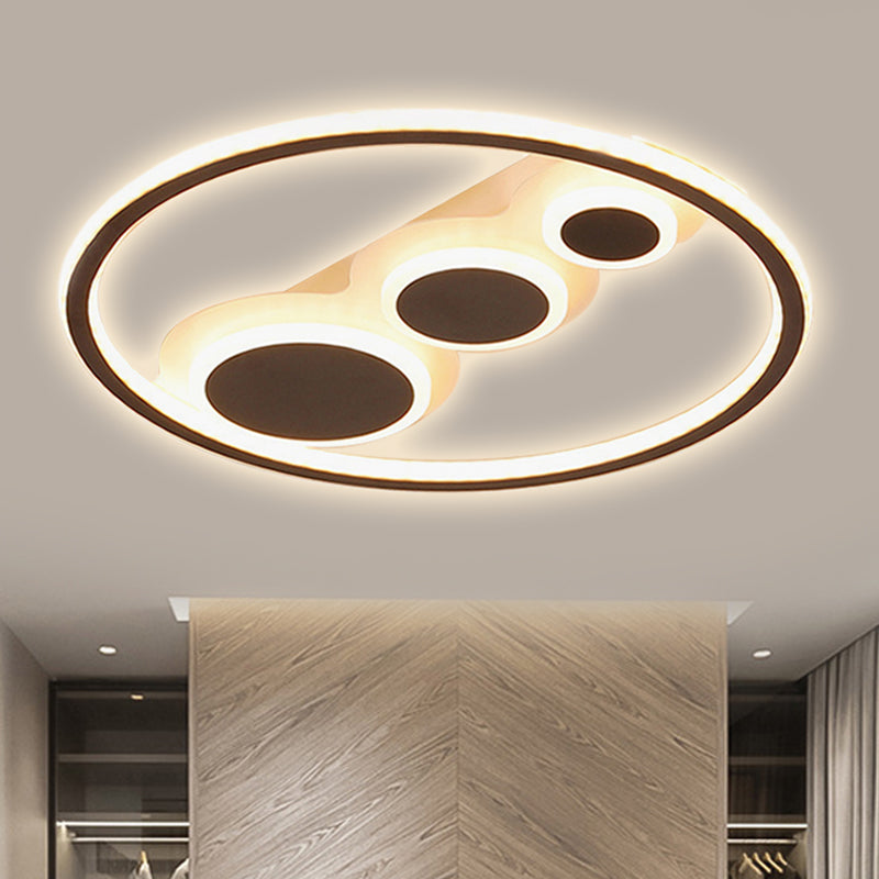 Contemporary Black LED Ceiling Mount Light Small Circle Acrylic Ceiling Lamp for Hotel Kitchen Clearhalo 'Ceiling Lights' 'Close To Ceiling Lights' 'Close to ceiling' 'Flush mount' Lighting' 251283