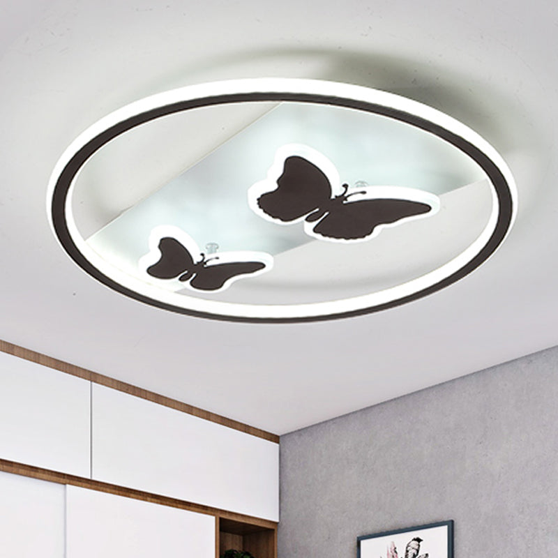 Black Double-Butterfly LED Ceiling Light Modern Stylish Acrylic Ceiling Mount Light for Bedroom Black Clearhalo 'Ceiling Lights' 'Close To Ceiling Lights' 'Close to ceiling' 'Flush mount' Lighting' 251299