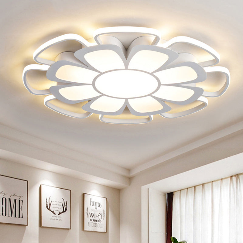 Acrylic Petal Flush Mount Light Living Room Modern Style LED Ceiling Lamp in White White Clearhalo 'Ceiling Lights' 'Close To Ceiling Lights' 'Close to ceiling' 'Flush mount' Lighting' 251327