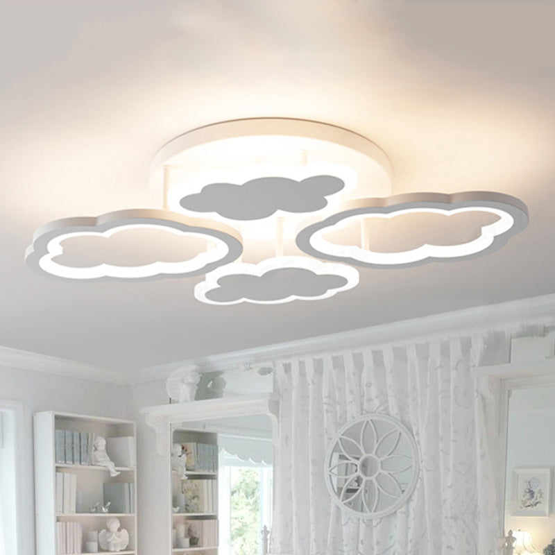 Floating Cloud Flush Ceiling Light Modern Acrylic LED Ceiling Lamp in White for Adult Bedroom White Clearhalo 'Ceiling Lights' 'Close To Ceiling Lights' 'Close to ceiling' 'Flush mount' Lighting' 251340