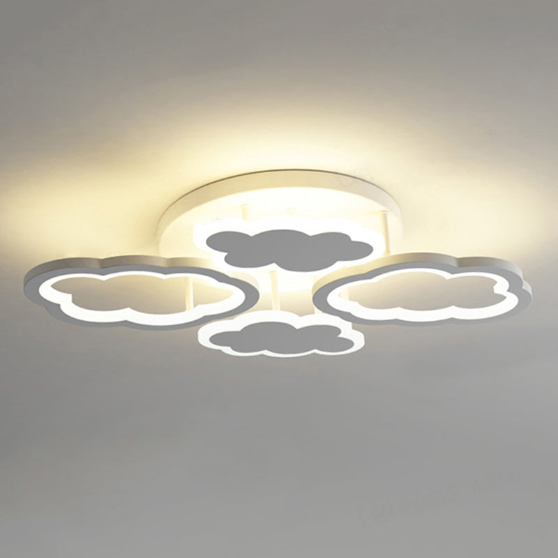 Floating Cloud Flush Ceiling Light Modern Acrylic LED Ceiling Lamp in White for Adult Bedroom Clearhalo 'Ceiling Lights' 'Close To Ceiling Lights' 'Close to ceiling' 'Flush mount' Lighting' 251341