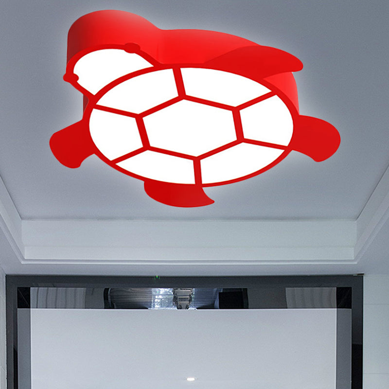 Turtle Kindergarten Ceiling Light Fixture Acrylic Cartoon Flush Mount Ceiling Light Red Clearhalo 'Ceiling Lights' 'Close To Ceiling Lights' 'Close to ceiling' 'Flush mount' Lighting' 251344