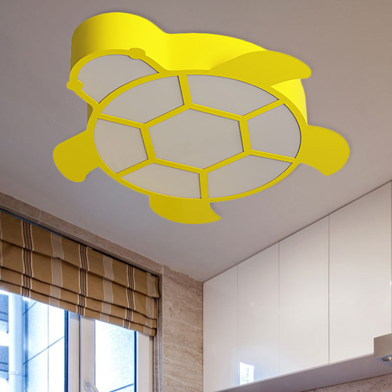 Turtle Kindergarten Ceiling Light Fixture Acrylic Cartoon Flush Mount Ceiling Light Yellow Clearhalo 'Ceiling Lights' 'Close To Ceiling Lights' 'Close to ceiling' 'Flush mount' Lighting' 251346