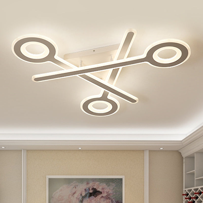 Stacked Key Kid Bedroom Ceiling Mount Light Acrylic Modern LED Ceiling Lamp in White White Warm Clearhalo 'Ceiling Lights' 'Close To Ceiling Lights' 'Close to ceiling' 'Flush mount' Lighting' 251380