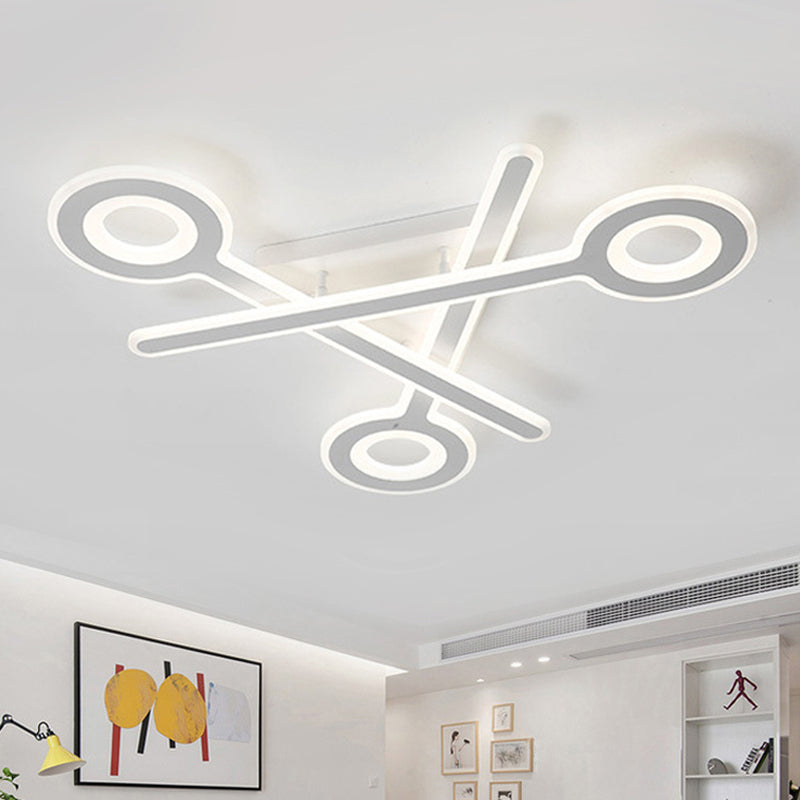 Stacked Key Kid Bedroom Ceiling Mount Light Acrylic Modern LED Ceiling Lamp in White White Clearhalo 'Ceiling Lights' 'Close To Ceiling Lights' 'Close to ceiling' 'Flush mount' Lighting' 251381