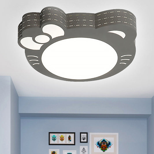 Kindergarten Kitty Shape Ceiling Lights Acrylic Art Decor LED Flush Mount Ceiling Light Grey Clearhalo 'Ceiling Lights' 'Close To Ceiling Lights' 'Close to ceiling' 'Flush mount' Lighting' 251384