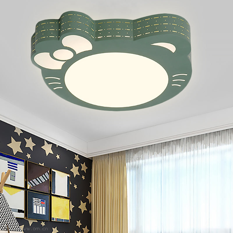 Kindergarten Kitty Shape Ceiling Lights Acrylic Art Decor LED Flush Mount Ceiling Light Green Clearhalo 'Ceiling Lights' 'Close To Ceiling Lights' 'Close to ceiling' 'Flush mount' Lighting' 251386