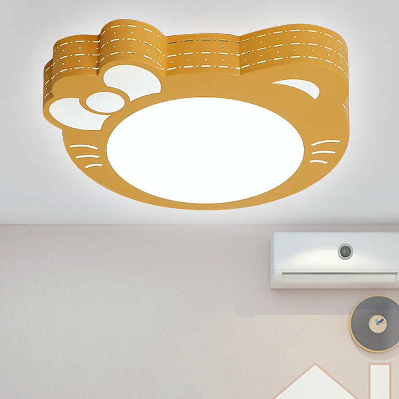 Kindergarten Kitty Shape Ceiling Lights Acrylic Art Decor LED Flush Mount Ceiling Light Yellow Clearhalo 'Ceiling Lights' 'Close To Ceiling Lights' 'Close to ceiling' 'Flush mount' Lighting' 251390