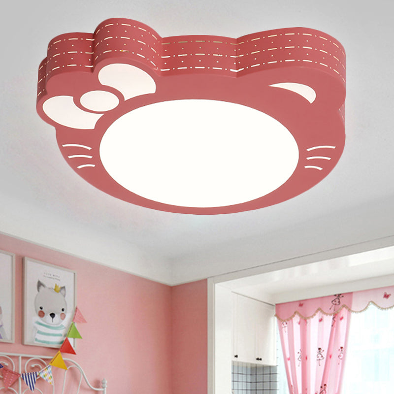 Kindergarten Kitty Shape Ceiling Lights Acrylic Art Decor LED Flush Mount Ceiling Light Pink Clearhalo 'Ceiling Lights' 'Close To Ceiling Lights' 'Close to ceiling' 'Flush mount' Lighting' 251392