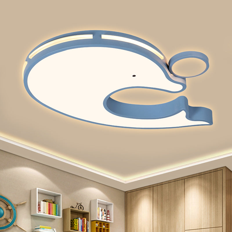 Acrylic Performing Dolphin Ceiling Light Animal LED Flush Mount Light for Baby Room Kindergarten Clearhalo 'Ceiling Lights' 'Close To Ceiling Lights' 'Close to ceiling' 'Flush mount' Lighting' 251395