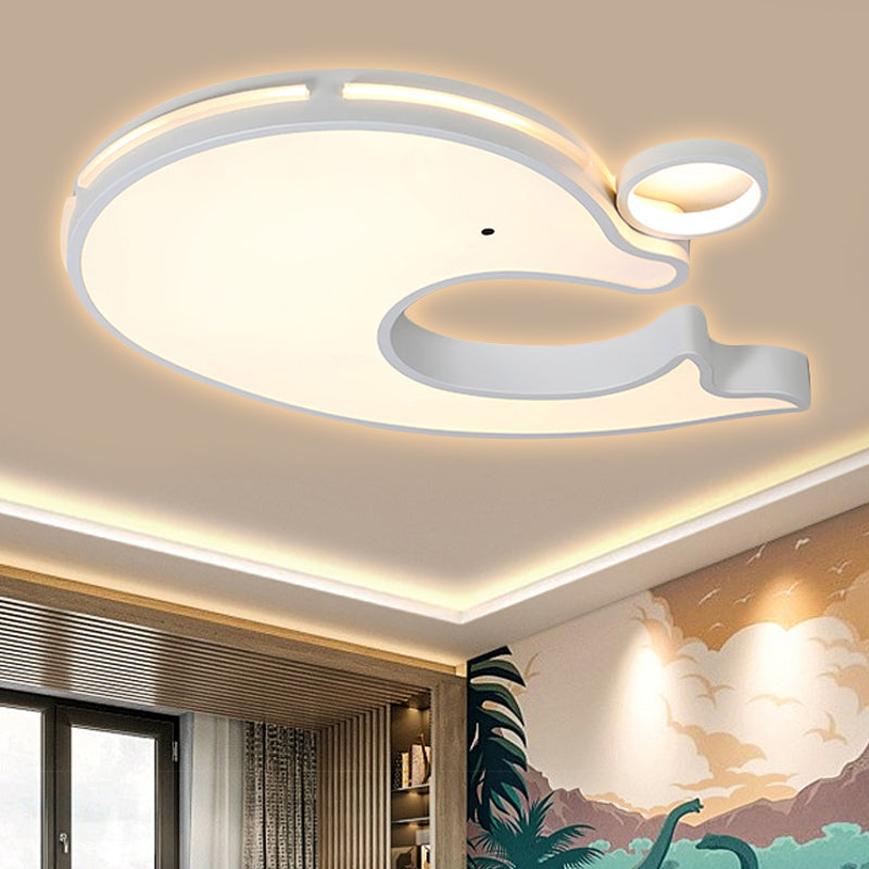 Acrylic Performing Dolphin Ceiling Light Animal LED Flush Mount Light for Baby Room Kindergarten White Clearhalo 'Ceiling Lights' 'Close To Ceiling Lights' 'Close to ceiling' 'Flush mount' Lighting' 251396