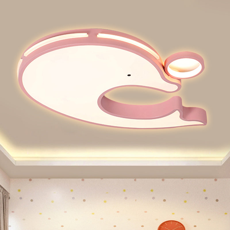 Acrylic Performing Dolphin Ceiling Light Animal LED Flush Mount Light for Baby Room Kindergarten Clearhalo 'Ceiling Lights' 'Close To Ceiling Lights' 'Close to ceiling' 'Flush mount' Lighting' 251398