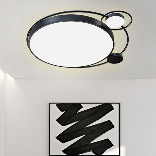 Living Room Circular Ceiling Fixture Acrylic Modern Contemporary Flush Mount Ceiling Light Black Clearhalo 'Ceiling Lights' 'Close To Ceiling Lights' 'Close to ceiling' 'Flush mount' Lighting' 251414